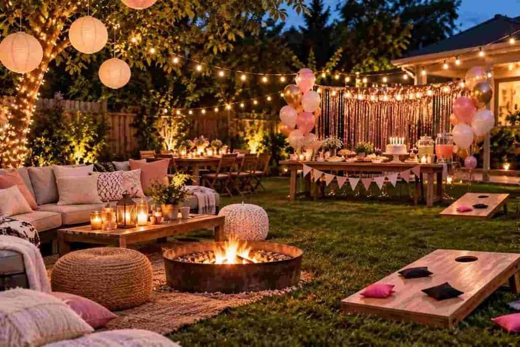 Backyard evening celebration