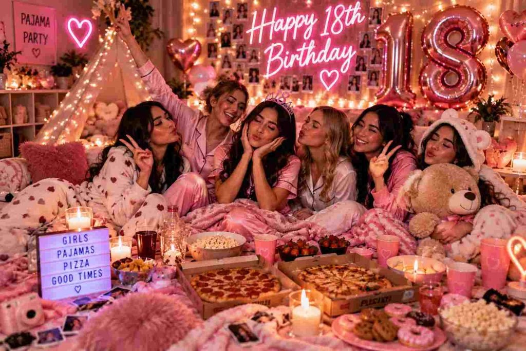 Cozy Pink 18th Birthday Pajama Party


