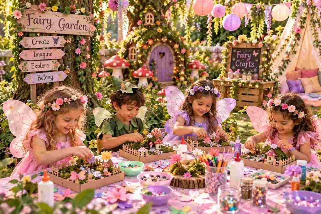 Fairy Garden Party idea for 4 years old birthday girl