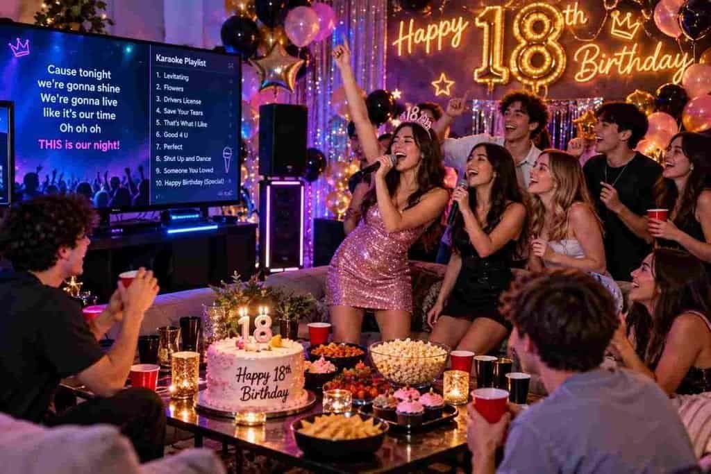 Neon 18th Birthday Karaoke Party

