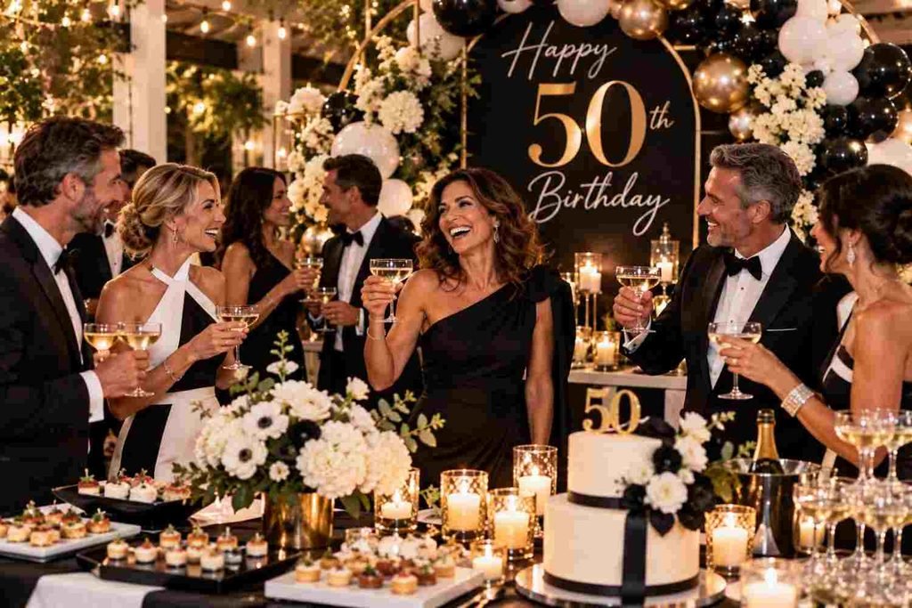 black and white cocktail party
