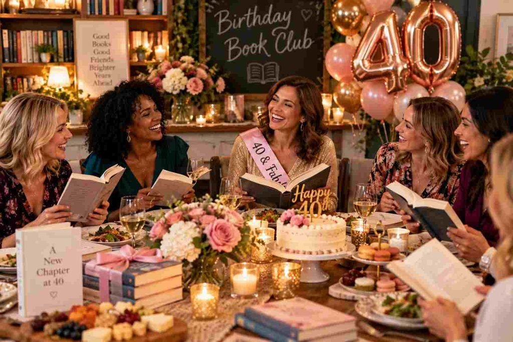 cozy book club at 40th birthday