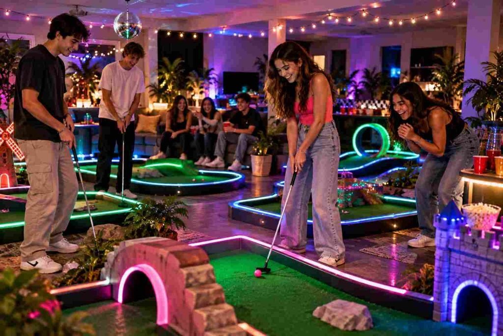 indoor playing gold by teen