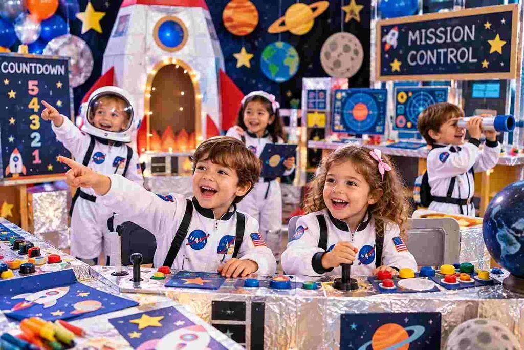 kid space mission control party