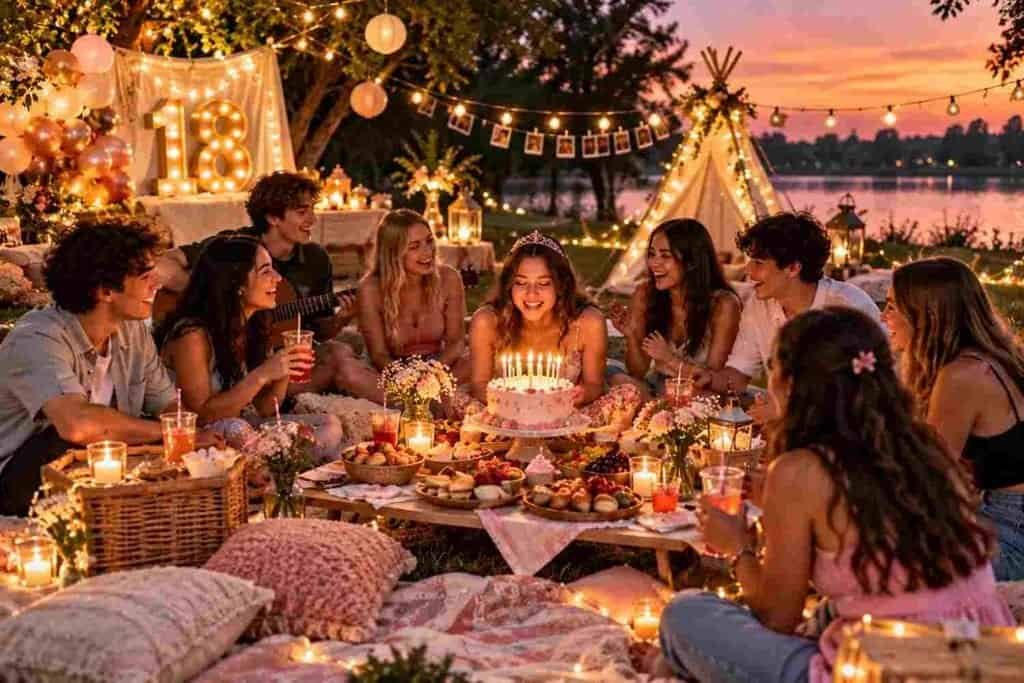 lakeside outdoor birthday party