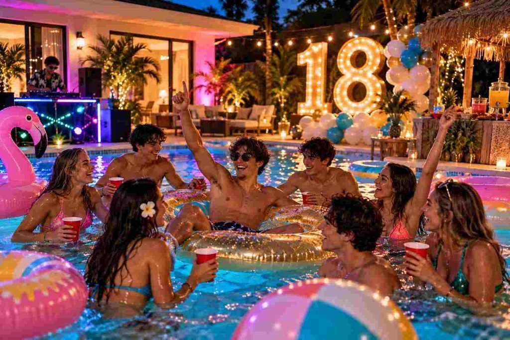 pool birthday for boy